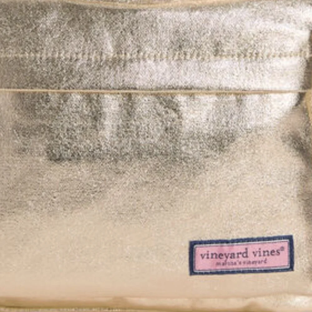 Vineyard Vines Shiney Gold Fabric Backpack with Bling! New with Tags LAST ONE - Picture 2 of 5